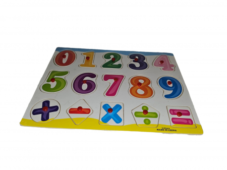 Puzzle educativ din lemn incastru cu cifre, 15 piese, multicolor, 30×22.5 cm, +3ani [1]