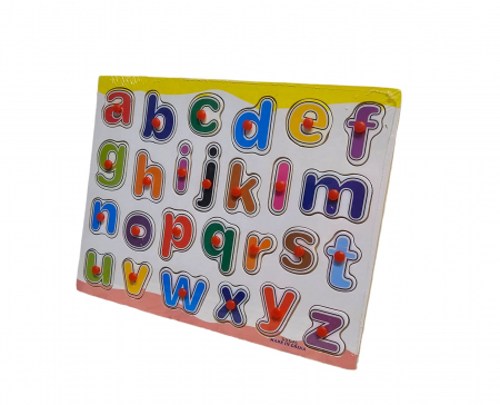 Puzzle educativ din lemn incastru cu Litere, 26 piese, multicolor, 30×22.5cm, 3ani+ [1]