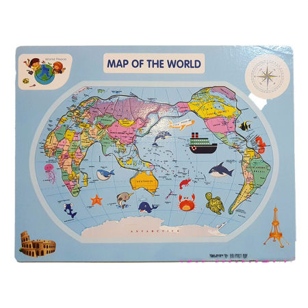 Jucării educative - Puzzle Harta Lumii, 27 piese, 3 ani+