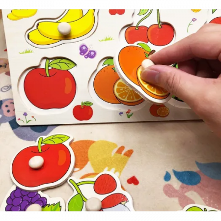 Puzzle incastru din lemn, Fructe, 11 piese [1]