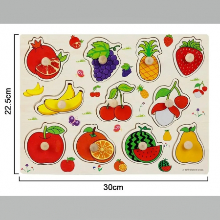 Puzzle incastru din lemn, Fructe, 11 piese [2]