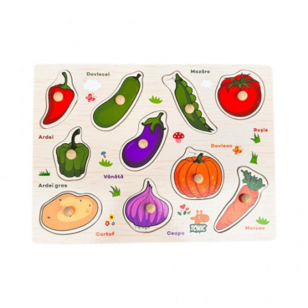 Puzzle incastru din lemn in Limba Romana , Legume [1]