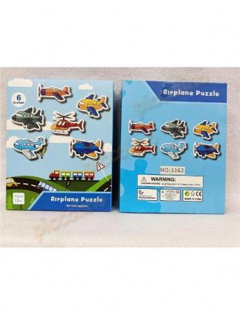 JUCĂRII - Set 6 puzzle din 2 sau 3 piese mari –  Transport Aerian, 18 cm