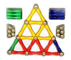 Set constructie 50 piese magnetice cu tije colorate si bile metalice, 3 ani+ [2]