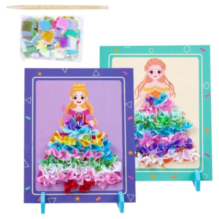 Jucării educative - Set creativ pentru copii, Creeaza propria printesa din material textil, 3 ani+
