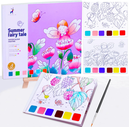 Jucării creative - Set Pictura cu Apa pentru Copii – Summer Fairy Tale, 20 planse