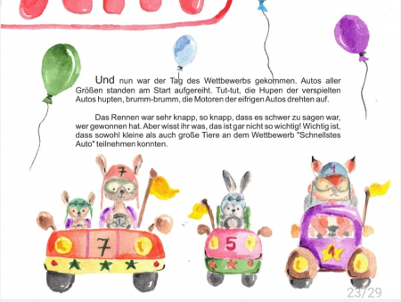 Ursul mecanic auto si cursa de masini, Rodica Popa / Gianina Tolescu, editie bilingva romana - germana, 24 pagini [5]