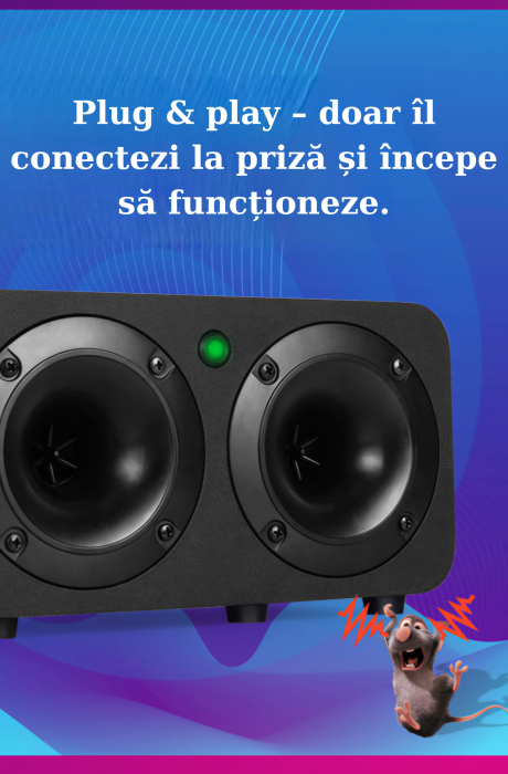 Aparat cu Ultrasunete anti rozatoare, anti sobolani, anti insecte, perfect pentru suprafețe mari, Dispozitiv Electronic cu Frecventa Variabila, Eficient pentru Casa, Bucatarie, Magazin, Subdoluri [4]