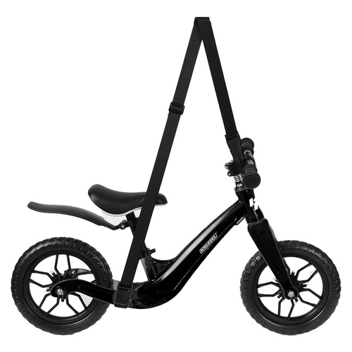 Bicicletă Fără Pedale pentru Copii 2+ – Roți 12", Cadru din Magneziu, Greutate redusă, Curea de Umăr, Ușor de transportat, Negru [4]