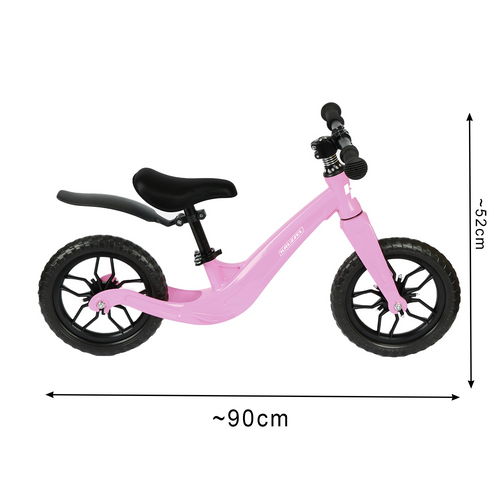 Bicicletă Fără Pedale pentru Copii 2+ – Roți 12", Cadru din Magneziu, Greutate redusă, Curea de Umăr, Ușor de transportat, Roz [10]