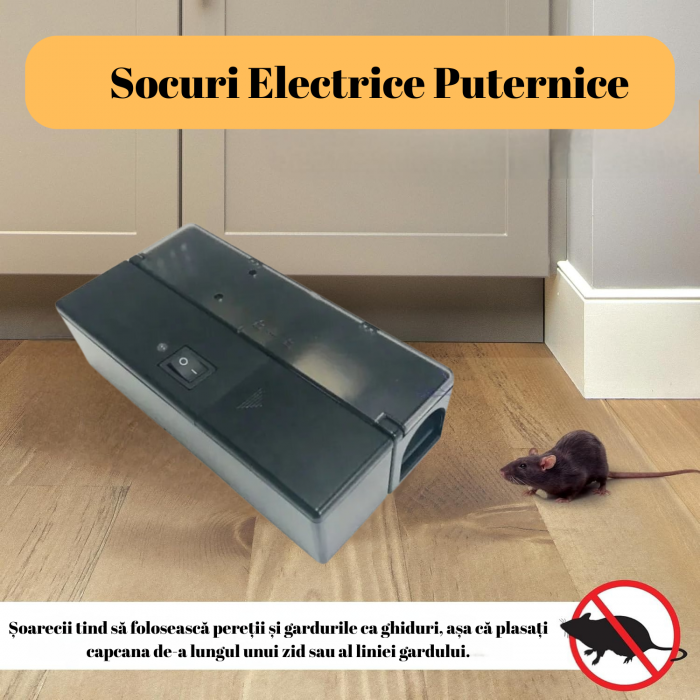 Capcana Electrica Reutilizabila pentru Soareci, Tip Cusca, Alimentare pe Baterii, Fara Chimicale, Usor de Curatat, Detasabil [3]