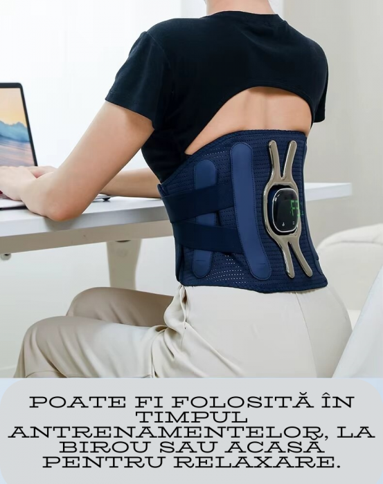 Centura de Masaj si Incalzire pentru Spate, Suport Lombar, pentru Ameliorarea Durerilor Lombare si Abdominale, Relaxare Musculara, 3 viteze de masaj,  marimea L [3]