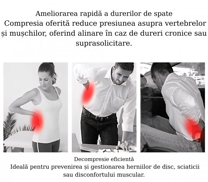 Centura Lombara Unisex Elastică cu Placi de Otel, Suport pentru Decompresie, Ameliorarea Durerilor de Spate, Compresie Termica, Sustinere Invizibila si Relaxare Musculara, Masura L, lungime 100 cm [6]