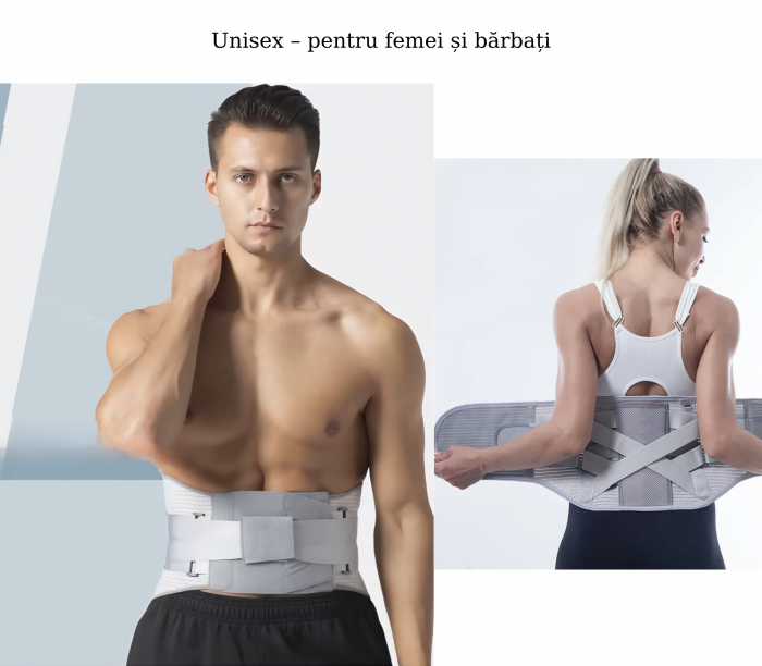 Centura Lombara Unisex Elastică cu Placi de Otel, Suport pentru Decompresie, Ameliorarea Durerilor de Spate, Compresie Termica, Sustinere Invizibila si Relaxare Musculara, Masura L, lungime 100 cm [7]