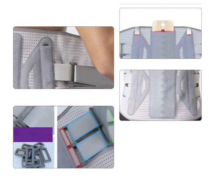 Centura Lombara Unisex Elastică cu Placi de Otel, Suport pentru Decompresie, Ameliorarea Durerilor de Spate, Compresie Termica, Sustinere Invizibila si Relaxare Musculara, Masura L, lungime 100 cm [4]