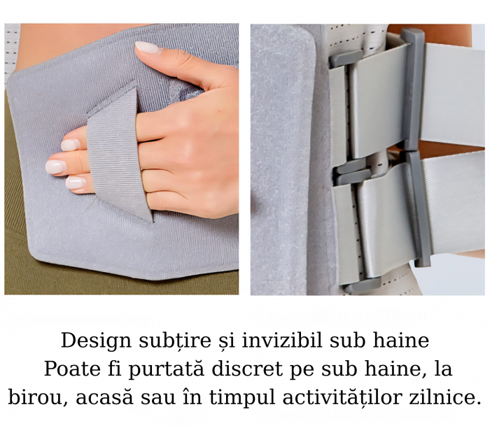 Centura Lombara Unisex Elastică cu Placi de Otel, Suport pentru Decompresie, Ameliorarea Durerilor de Spate, Compresie Termica, Sustinere Invizibila si Relaxare Musculara, Masura L, lungime 100 cm [3]