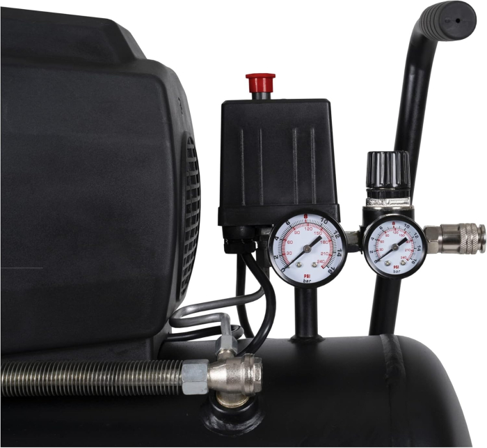 Compresor de aer LKT 240-8-24, 1100W, 8bar 24l, cu Doua manometre [2]