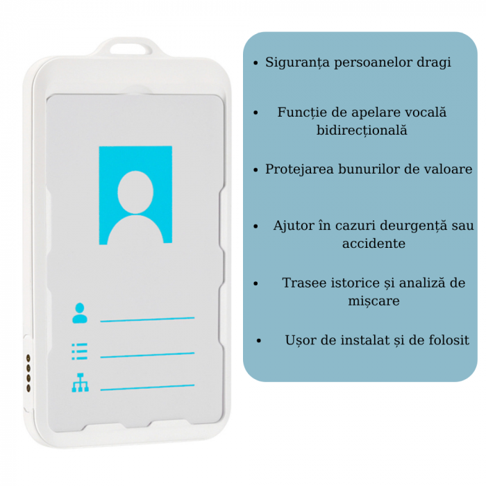 Dispozitiv GPS 4G Ultra-Subtire pentru Copii, Varstnici si Angajati, Localizare in Timp Real, Alerta Anti-Pierdere, Apel Bidirectional, Baterie 2100 mAh, Buton SOS, usor de utilizat [2]