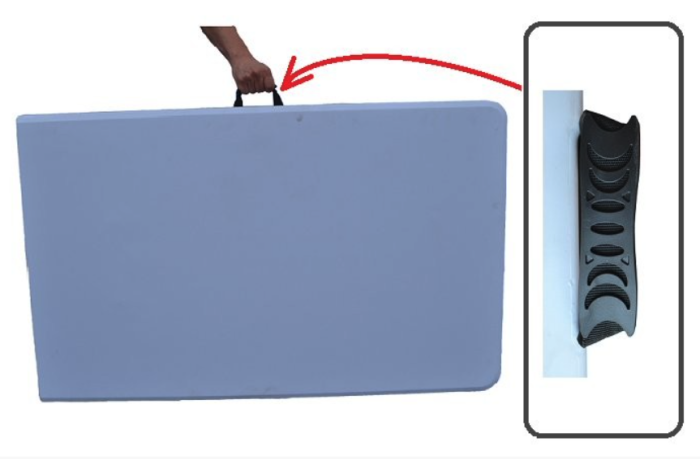 Masa dreptunghiulara pliabila multifunctionala, robusta, maner transport, 183x76x73cm, alba [5]