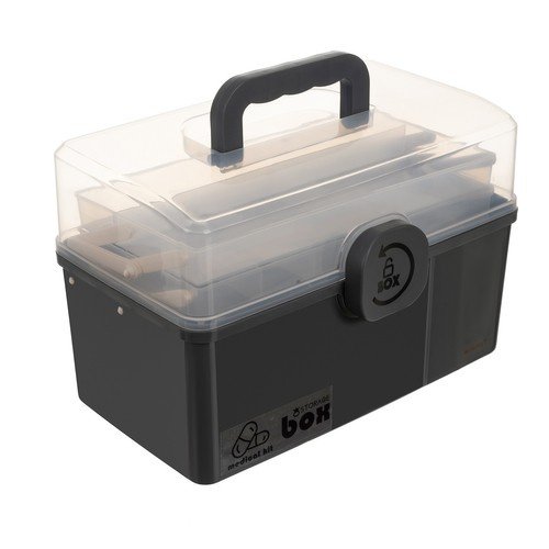 Organizator de medicamente cu compartimente, Cu blocare rotativa, Design de capacitate mare, Rezistent la apa si praf, Portabil, Usor de curata [4]