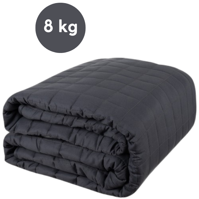 Patura Ponderata Senzoriala 150x200 cm, 8 kg, Relaxare si Somn Odihnitor, Umplutura Din granule De Sticla, Matlasata, Asigurand O Distributie Uniforma a greutatii, Gri [3]
