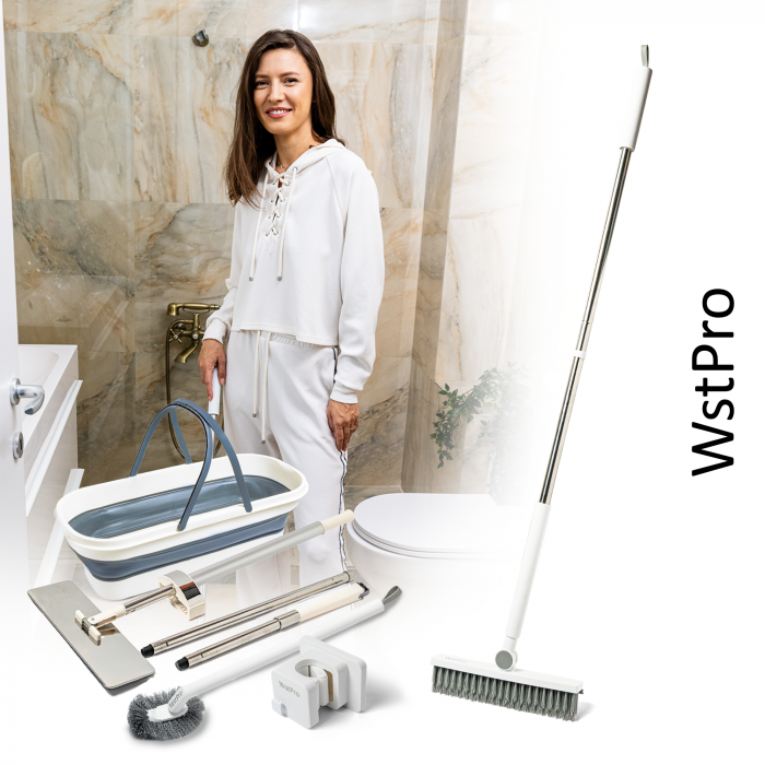 Perie multifunctionala pentru curatat podele si rosturi, maner lung 106 cm [10]