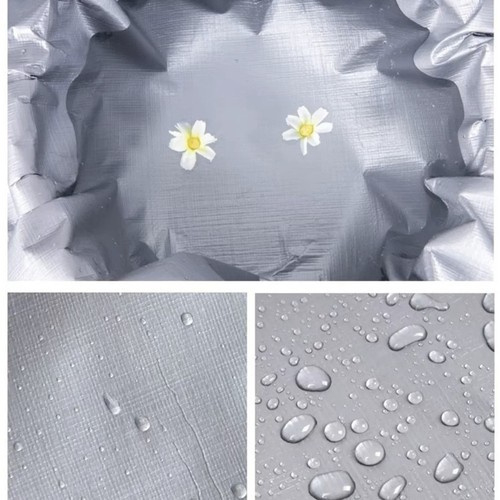 Prelată Impermeabilă, 3x4 m, HDPE, 120g/m², Dublu Strat, Margini Întărite, 14 Inele Metalice, Gri/Argintiu [3]