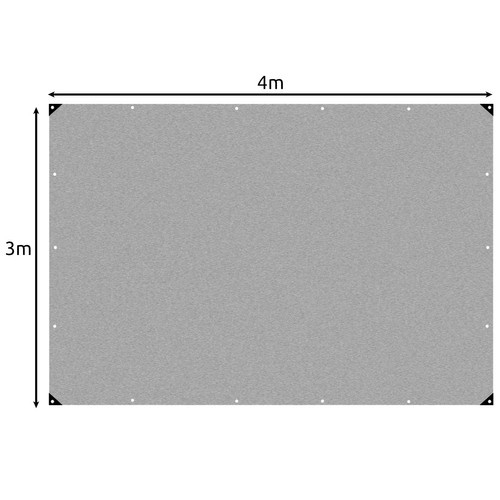 Prelată Impermeabilă, 3x4 m, HDPE, 120g/m², Dublu Strat, Margini Întărite, 14 Inele Metalice, Gri/Argintiu [7]