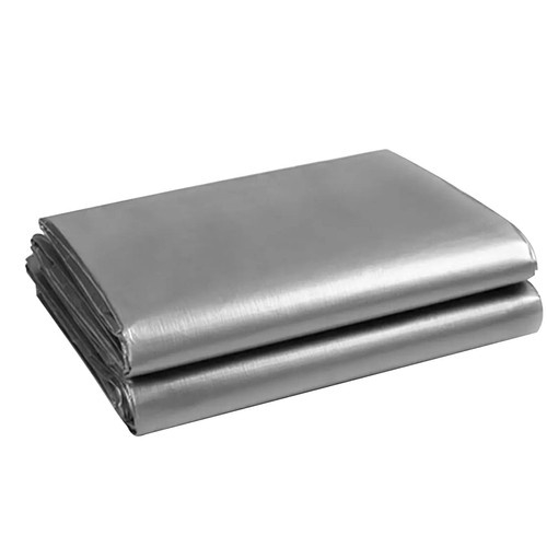 Prelată Impermeabilă, 3x4 m, HDPE, 120g/m², Dublu Strat, Margini Întărite, 14 Inele Metalice, Gri/Argintiu [4]