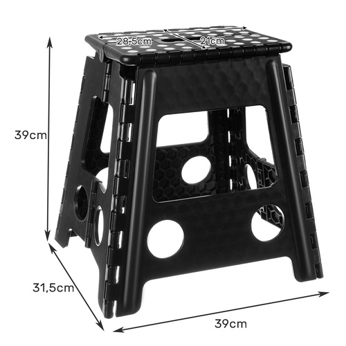 Scaun Portabil, Pliabil, Taburet, Maner Confortabil, Ideal Pentru Casa Si Gradina, Practic Si Sigur, 39 x 39 x 31,5 cm, Negru [12]