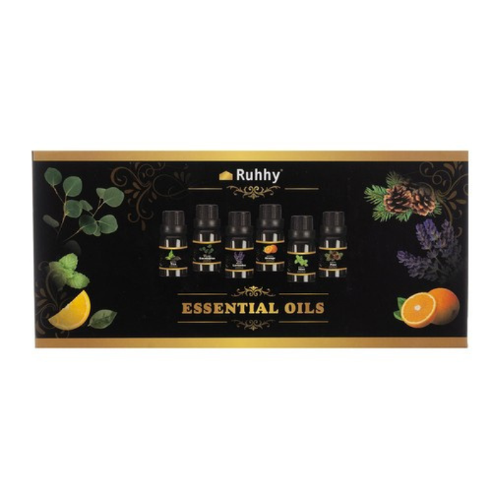Set 6 uleiuri esentiale, aromaterapie, eucalipt, lavanda, portocala, menta, arbore de ceai, pin, potrivit pentru umidificatoare, difuzoare, filtre de aspirator, odorizante auto, 10 ml [4]