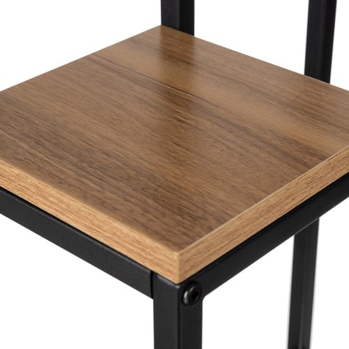 Etajera Suport de Flori Vertical 3 Niveluri – 67 cm, Stil Loft, Metalic Negru + Rafturi MDF [5]