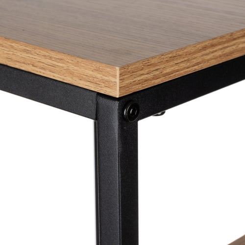 Etajera Suport de Flori Vertical 3 Niveluri – 67 cm, Stil Loft, Metalic Negru + Rafturi MDF [6]