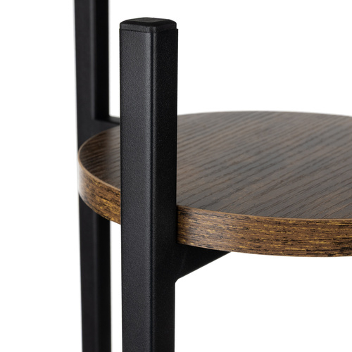 Etajera Suport Metalic pentru Flori cu 3 Nivele, Stil Loft Industrial, pentru Interior, Negru + Maro, 81 cm [6]