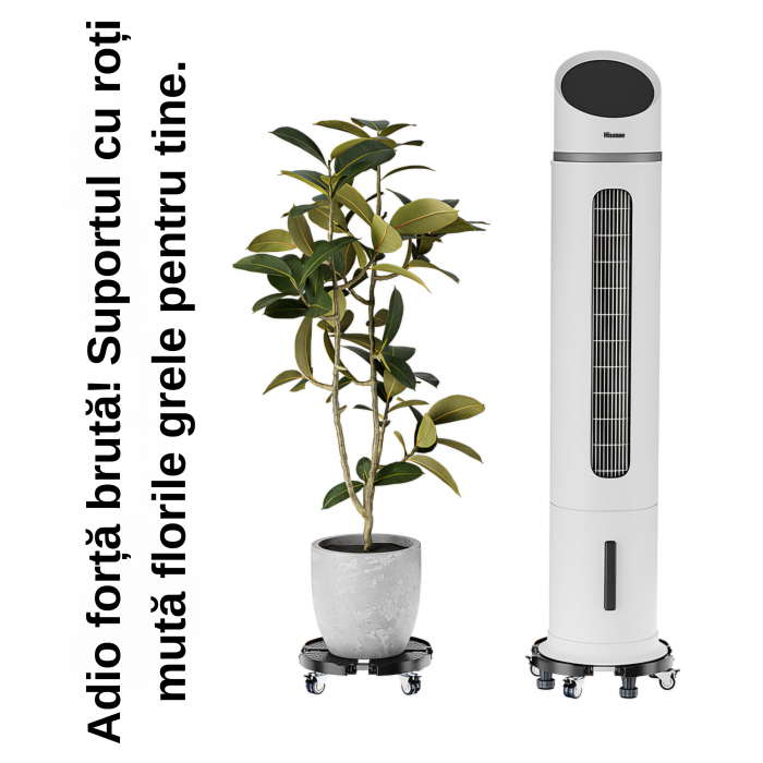 Suport pentru ghivece mari de flori, interior si exterior, ajustabil 40-58cm, 4 picioare reglabile 10-13cm, 4 roti duble pentru mobilitate usoara [3]