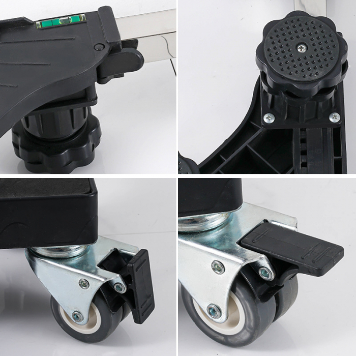 Suport pentru masina de spalat, aragaz, frigider, ghivece de flori, cu 8 picioare reglabile si roti duble, boloboc, Inaltime ajustabila 10-13, lungime/latime ajustabila 40-65cm, cadru robust [6]
