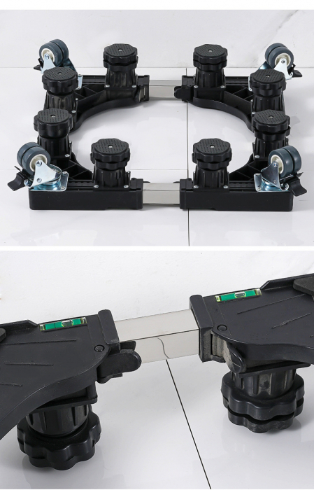 Suport pentru masina de spalat, aragaz, frigider, ghivece de flori, cu 8 picioare reglabile si roti duble, boloboc, Inaltime ajustabila 10-13, lungime/latime ajustabila 40-65cm, cadru robust [8]