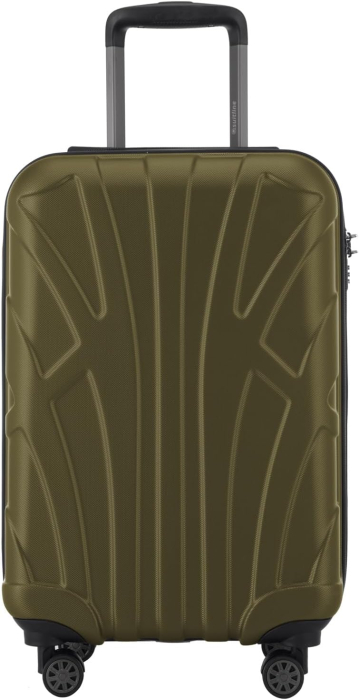 Troler cabina avion, Marime S, 55x35x20 cm, Maner Extensibil lung, 4 roti duble cu rotatie 360°, ABS rezistent la uzura, cu fermoar antifurt, cifru, culoare Avocado [3]