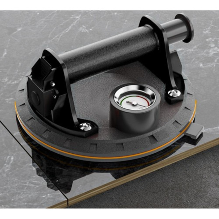 Ventuza profesionala cu pompa de vid si manometru, dublu strat, 200 kg, 760 mmHg, maner antiderapant, pentru sticla, marmura, granit, gresie, faianta, cu geanta de transport [5]