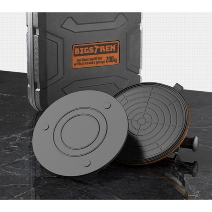 Ventuza profesionala cu pompa de vid si manometru, dublu strat, 200 kg, 760 mmHg, maner antiderapant, pentru sticla, marmura, granit, gresie, faianta, cu geanta de transport [2]