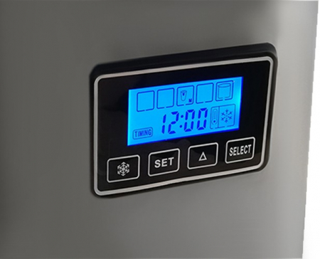 Aparat de gheață 12kg/zi cu 3 dimensiuni cuburi, autocurățare, timer, afișaj LCD și notificări sonore. Ideal pentru casă sau birou, design compact și inox. [5]