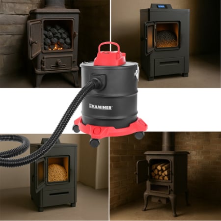 Aspirator de cenusa pentru soba, semineu, centrala, gratar, aspirare puternica si curatenie fara efort cu funcția de suflare 20l, 1600W , filtru HEPA lavabil, Manusi si Geanta Textila de Lemne [1]
