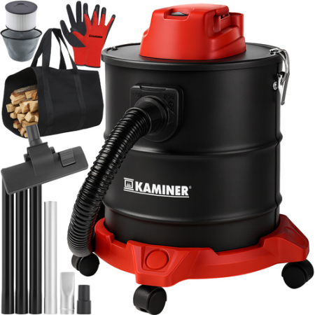 Casa & Gradina - Aspirator de cenusa pentru soba, semineu, centrala, gratar, aspirare puternica si curatenie fara efort cu funcția de suflare 20l, 1600W , filtru HEPA lavabil, Manusi si Geanta Textila de Lemne