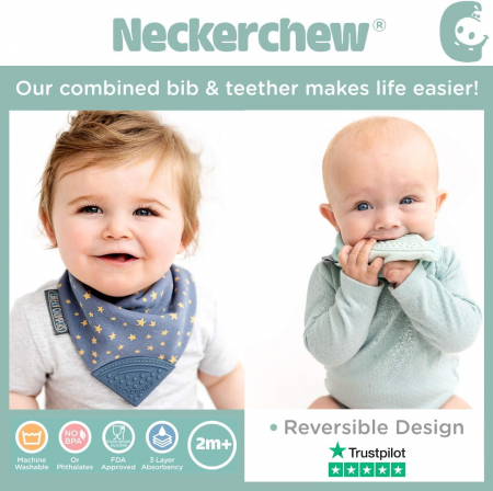 Bavetica Cheeky Chompers din bumbac 3 in 1, esarfa, cu colt de dentitie, impermeabila, usor de curatat, reglabila, utilizare pe ambele parti, roz [3]