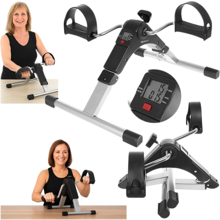 Casa & Gradina - Bicicleta de recuperare, pentru maini si picioare, bidirectionala, afisaj LCD, 100kg