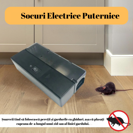 Capcana Electrica Reutilizabila pentru Soareci, Tip Cusca, Alimentare pe Baterii, Fara Chimicale, Usor de Curatat, Detasabil [2]