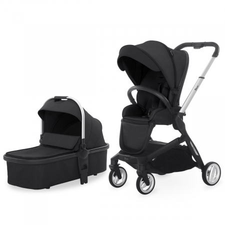 Jucarii, Copii & Bebe - Carucior 2 in 1 pentru Bebelusi, Shom, Landou Reversibil pentru Copii, Inclinare Sezut in 4 Pozitii, Pliabil, Centura 5 Puncte, 0 - 36 luni, negru