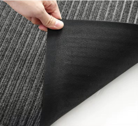 Covoras de usa intrare, antialunecare, exterior/interior, Polipropilena, 90 x 60 cm, negru/gri [3]