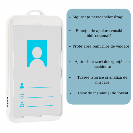 Dispozitiv GPS 4G Ultra-Subtire pentru Copii, Varstnici si Angajati, Localizare in Timp Real, Alerta Anti-Pierdere, Apel Bidirectional, Baterie 2100 mAh, Buton SOS, usor de utilizat [1]
