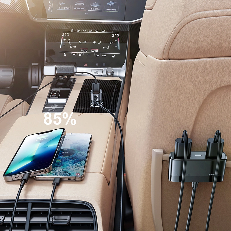 Incarcator auto JOYROOM , 5 Porturi USB, Lungime cablu 1.5 m, 6.2 A cu extensie pentru toata familia, Negru [3]